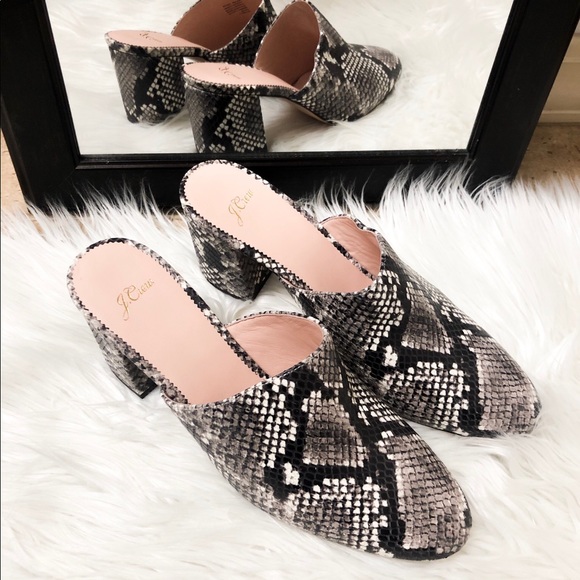 J. Crew Shoes - J.CREW Sophie Snake embossed mule shoes ,Size 10.5